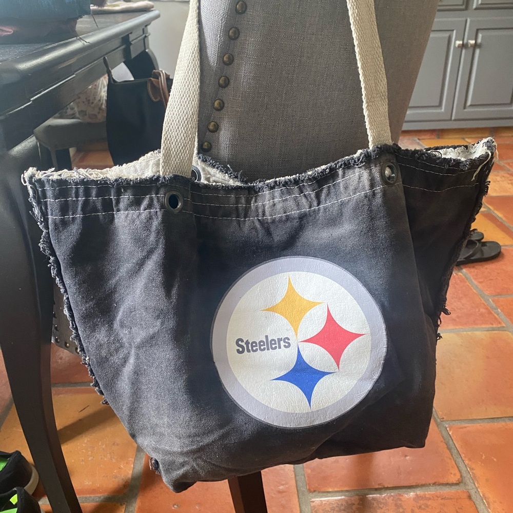 Steelers distressed tote
